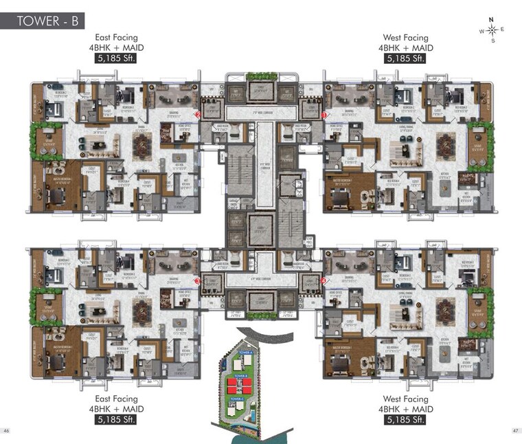 Master Plan, sri-the-marquise 4 Bedroom 9765 Sq.Ft. Apartment In Kokapet Hyderabad 10310464
