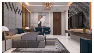 Living Room in 4 BHK Apartment at Sri The Marquise, Kokapet – for Sale