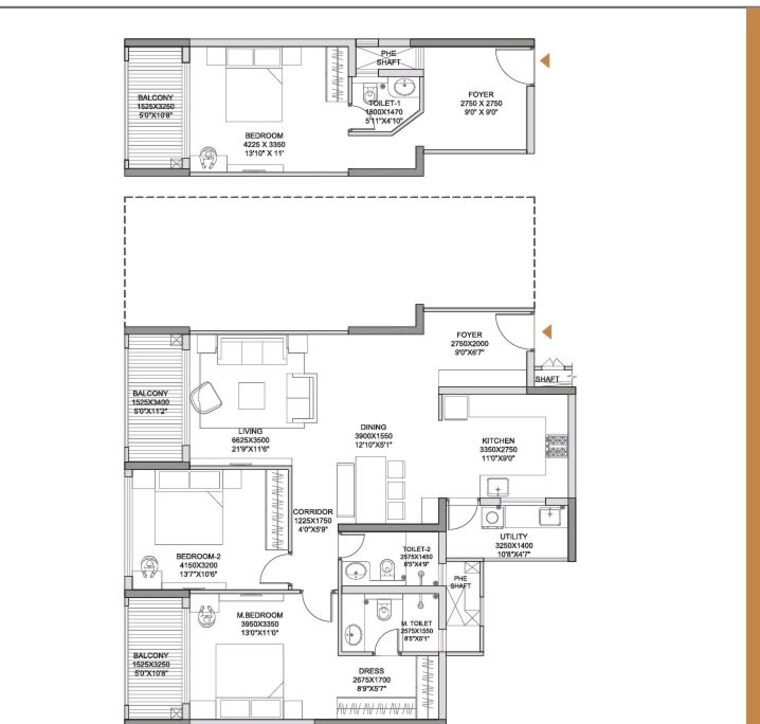 Floor Plan, godrej-athena 3.5 Bedroom 2050 Sq.Ft. Apartment In Indiranagar Bangalore 10186173