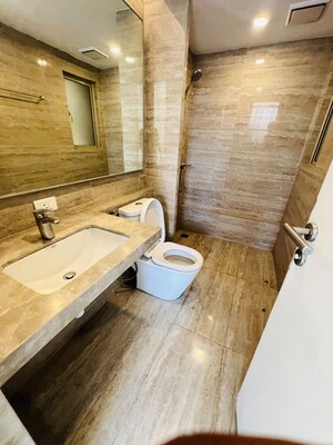 Bathroom in 2 BHK Apartment at Hiranandani Delanna, Ghodbunder Road – for Rent