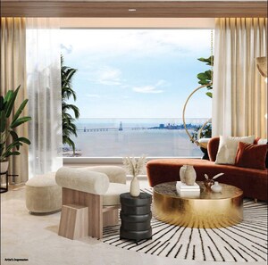 Living Room in 3 BHK Apartment at Eon One, Prabhadevi – for Sale