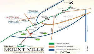 3 BHK Apartment – Map Location View at Mapsko Mount Ville, Sector 79 - for Rent