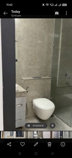 Bathroom in 3 BHK Apartment at Oberoi Eternia, Mulund West – for Rent