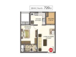 Floor Plan in 2.5 BHK Apartment at Meda The Water Edge, Sarjapur Road – for Sale