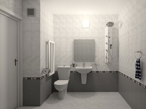 Bathroom in 2 BHK Apartment at Aaiji Galaxy, Pushpak Nagar – for Sale
