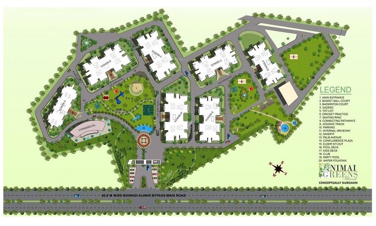 Master Plan, nimai-greens 2 Bedroom 1050 Sq.Ft. Apartment In Alwar Bypass Road Bhiwadi 10313379