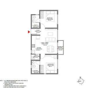 Floor Plan in 2 BHK Apartment at Godrej Ananda, Bagaluru – for Rent