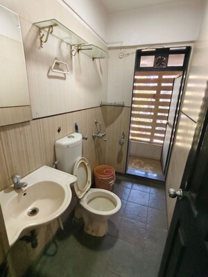 Bathroom in 2 BHK Apartment at Kavesar – for Rent