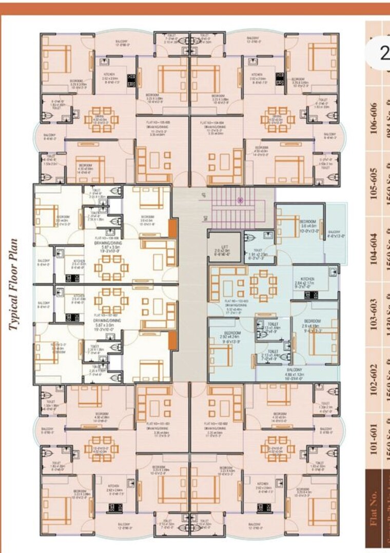 Floor Plan, dholai 2 Bedroom 1000 Sq.Ft. Apartment In Dholai Jaipur 10313626