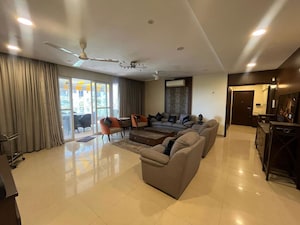 Living Room in 4 BHK Apartment at Darode Jog Blossom Bouleward, Koregaon Park – for Rent