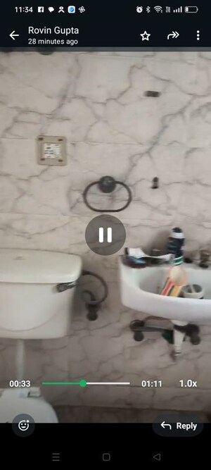 Bathroom in 3 BHK Apartment at RWA Jalvayu Vihar, Sector 25 – for Rent