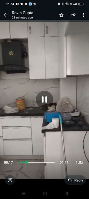 Kitchen in 3 BHK Apartment at RWA Jalvayu Vihar, Sector 25 – for Rent