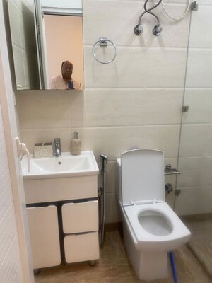 Bathroom in 2 BHK Builder Floor at Lajpat Nagar – for Rent