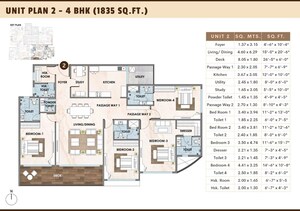 Floor Plan in 4 BHK Apartment at Kala Nagar – for Sale