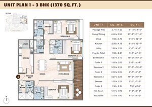Floor Plan in 4 BHK Apartment at Kala Nagar – for Sale