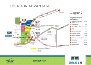 3 BHK Apartment – Map Location View at Vatika Gurgaon 21, Sector 83 - for Sale