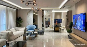 Living Room in 3 BHK Apartment at Adani Ten BKC, Bandra East – for Rent