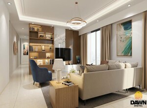 Living Room in 3 BHK Apartment at Adani Ten BKC, Bandra East – for Rent