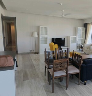 Living Room in 3 BHK Apartment at Lodha The World Towers World One Tier 2, Worli – for Rent