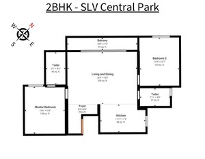 Floor Plan in 2 BHK Apartment at Budigere – for Sale