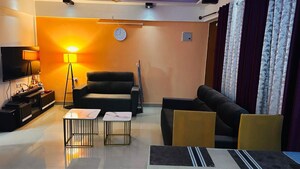 Living Room in 2 BHK Apartment at Goyal And Co Orchid Woods, Hennur – for Rent