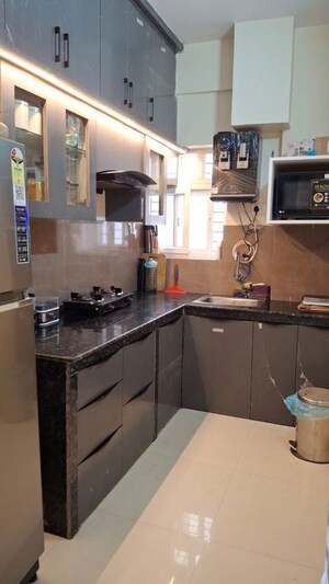 Kitchen in 3 BHK Apartment at Gurukul Heights, New Town – for Rent