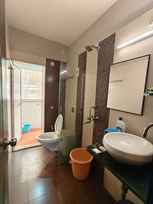 Bathroom in 3 BHK Apartment at Bhoomi Acres, Thane West – for Rent