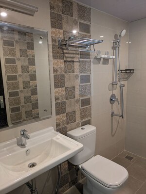 Bathroom in 2.5 BHK Apartment at Adarsh Pinecourt, Chikkagubbi Village – for Rent