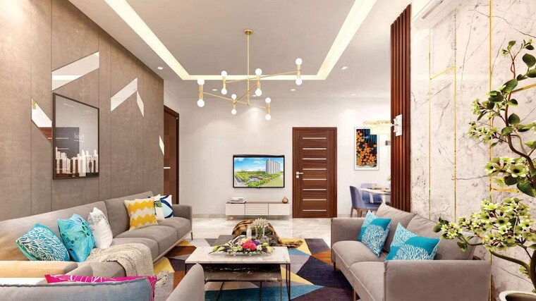 Living Room, tulip-yellow 3 Bedroom 1704 Sq.Ft. Apartment In Sector 69 Gurgaon 10320768