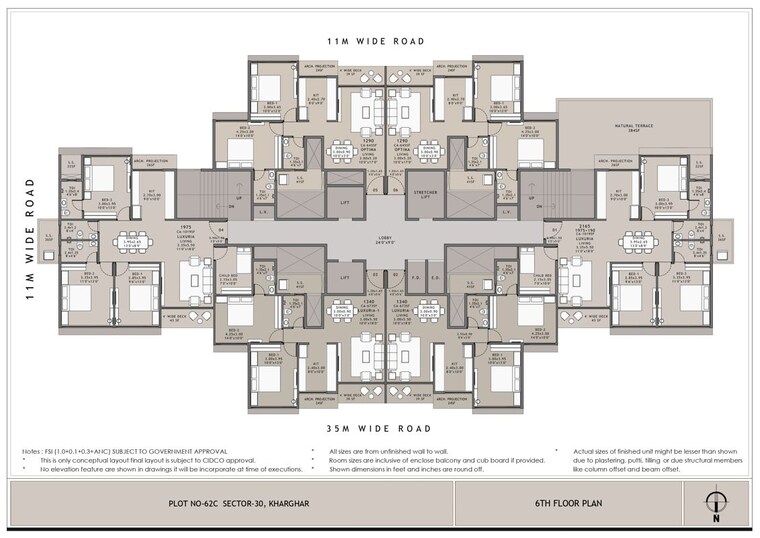 Floor Plan, platinum-parksyde 2 Bedroom 1200 Sq.Ft. Apartment In Kharghar Sector 30 Navi Mumbai 10321436