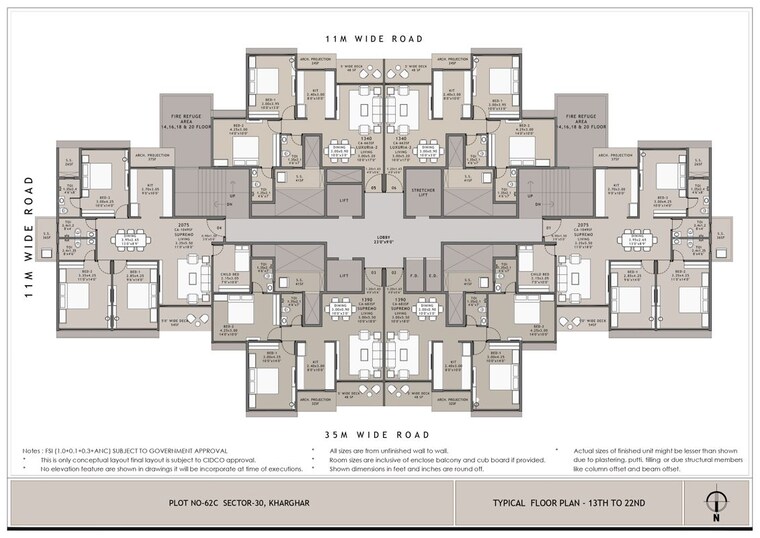 Floor Plan, platinum-parksyde 2 Bedroom 1200 Sq.Ft. Apartment In Kharghar Sector 30 Navi Mumbai 10321436