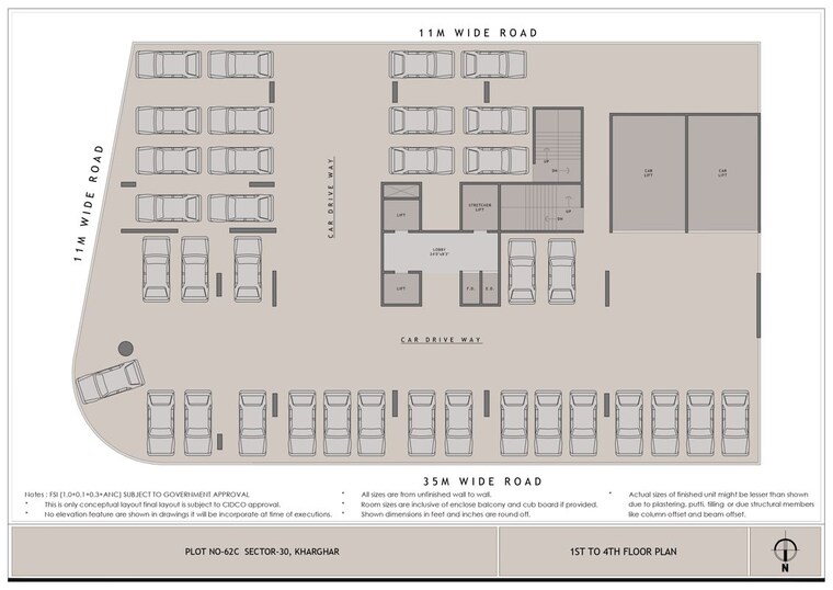 Floor Plan, platinum-parksyde 3 Bedroom 1800 Sq.Ft. Apartment In Kharghar Sector 30 Navi Mumbai 10321473