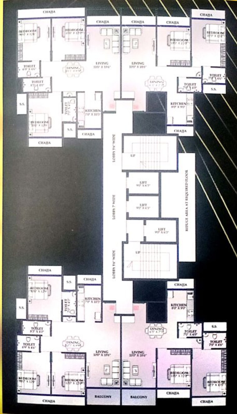 Floor Plan, devam-bilipatra-homes 2 Bedroom 1200 Sq.Ft. Apartment In Kharghar Sector 18 Navi Mumbai 10321601