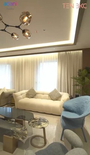 Living Room in 3 BHK Apartment at Adani Ten BKC, Bandra East – for Sale