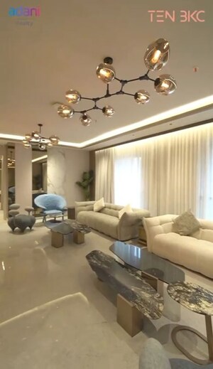Living Room in 3 BHK Apartment at Adani Ten BKC, Bandra East – for Sale