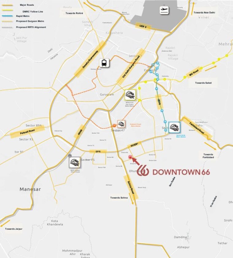 Map Location, bptp-downtown-66 3.5 Bedroom 2540 Sq.Ft. Apartment In Sector 66 Gurgaon 10321876