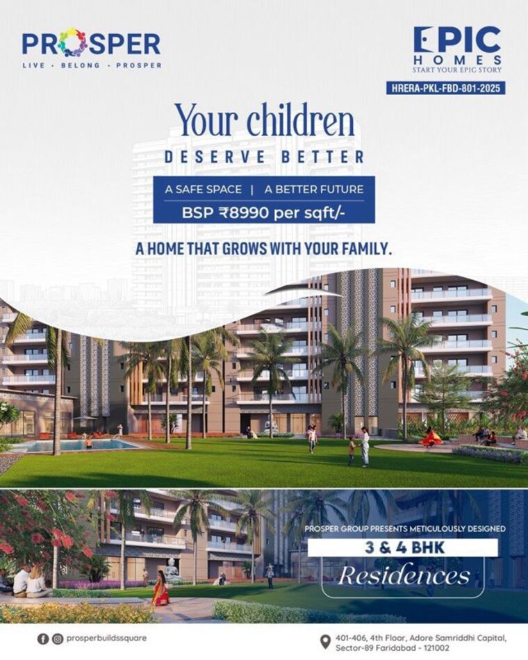 Exterior View, prosper-epic-homes 4 Bedroom 2230 Sq.Ft. Apartment In Sector 89 Faridabad 10321373