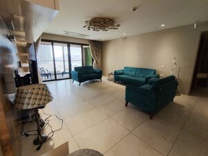 Living Room in 4 BHK Apartment at Panchshil Eon Waterfront II, Kharadi – for Rent
