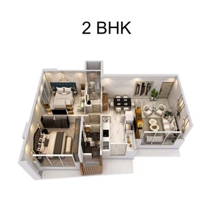 Floor Plan in 2 BHK Apartment at IM Applaud 38, Goregaon East – for Rent