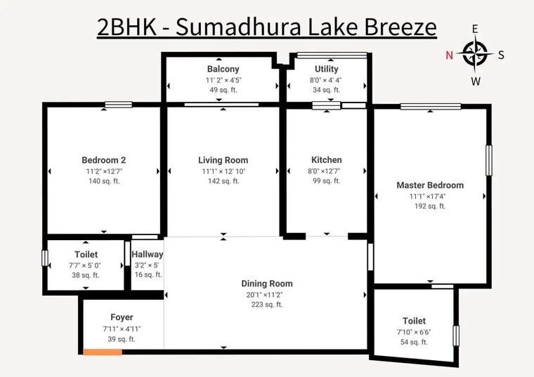 Floor Plan, thubarahalli 2 Bedroom 1380 Sq.Ft. Apartment In Thubarahalli Bangalore 10323703