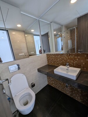 Bathroom in 3 BHK Apartment at Lodha Kiara, Worli – for Rent