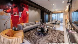 Living Room in 3 BHK Apartment at K Raheja Vivarea, Mahalaxmi – for Rent