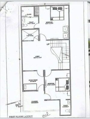 Floor Plan in 3 BHK Villa at Bijnor Road – for Sale