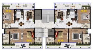Floor Plan in 3 BHK Apartment at Ambala Highway – for Sale