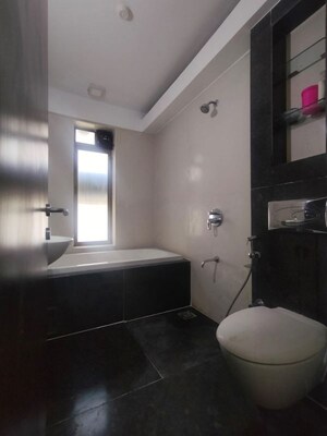 Bathroom in 3 BHK Apartment at Lodha Luxuria Westgate, Majiwada – for Rent