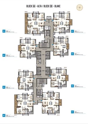 Floor Plan in 3 BHK Apartment at Rajapushpa Sierra, Tellapur – for Sale