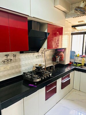 Kitchen in 2 BHK Apartment at Sheth Vasant Sagar Complex, Kandivali East – for Rent