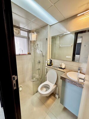 Bathroom in 1 BHK Apartment at L & T Emerald Isle Tower 15, Powai – for Rent