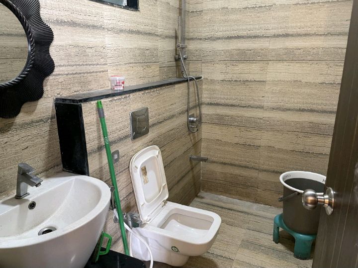 Bathroom in 2 BHK Apartment at Larkins Pride Palms, Kolshet Road – for Rent