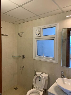 Bathroom in 3 BHK Apartment at Bhartiya Nikoo Homes, Thanisandra Main Road – for Rent